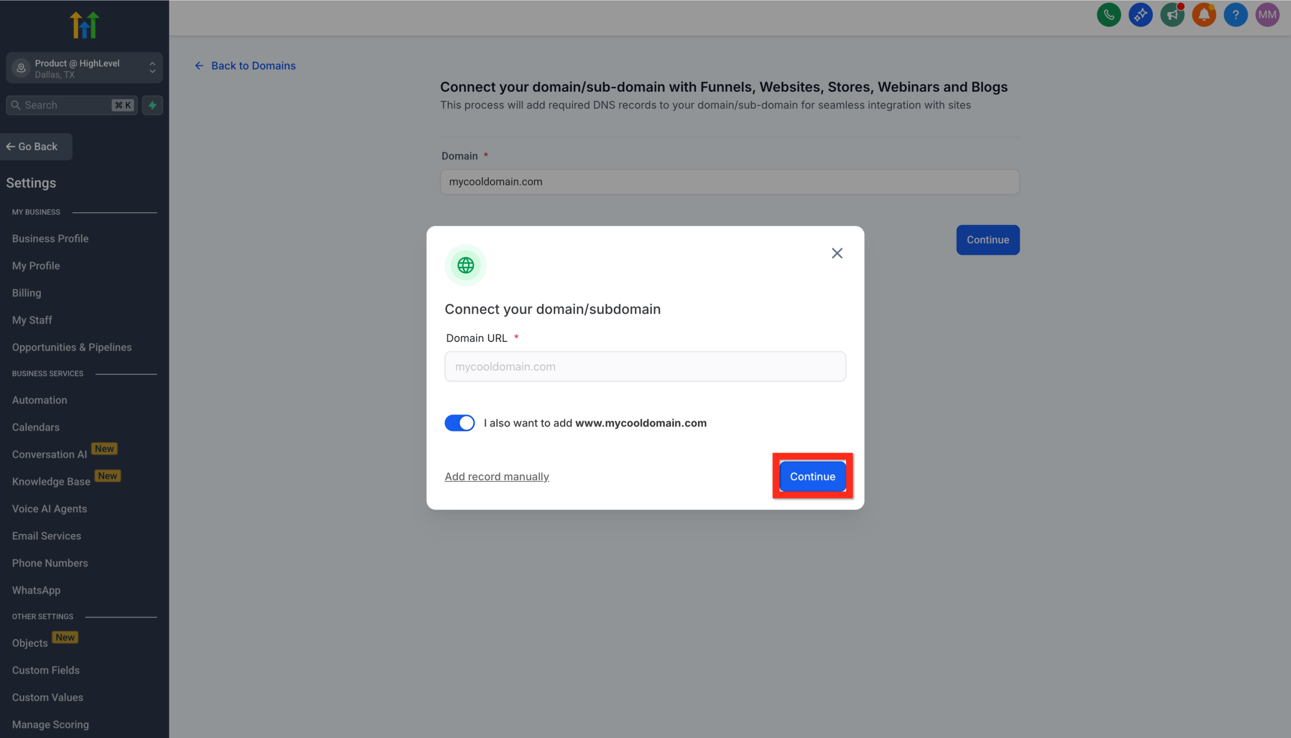 DNS Record Configuration