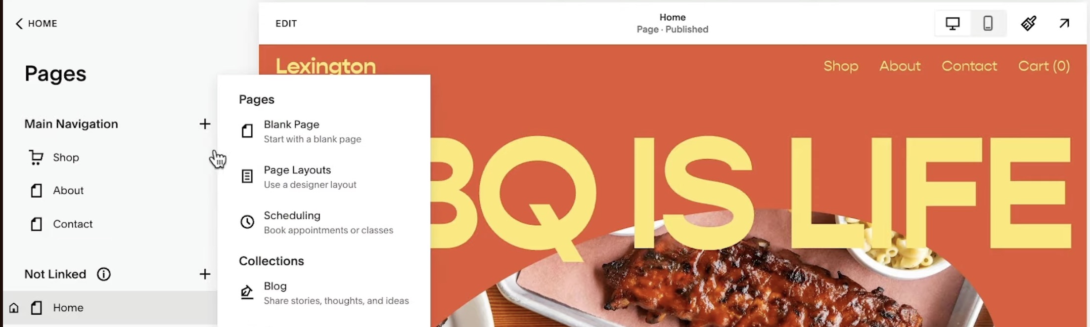 Squarespace Data Export Screenshot showing a Squarespace export interface for backing up site data.