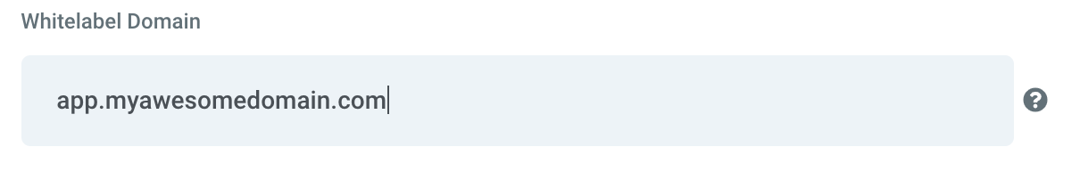 Screenshot of GoHighLevel Whitelabel Domain settings where the user inputs their full subdomain like 'app.myawesomedomain.com' and clicks 'Update'.