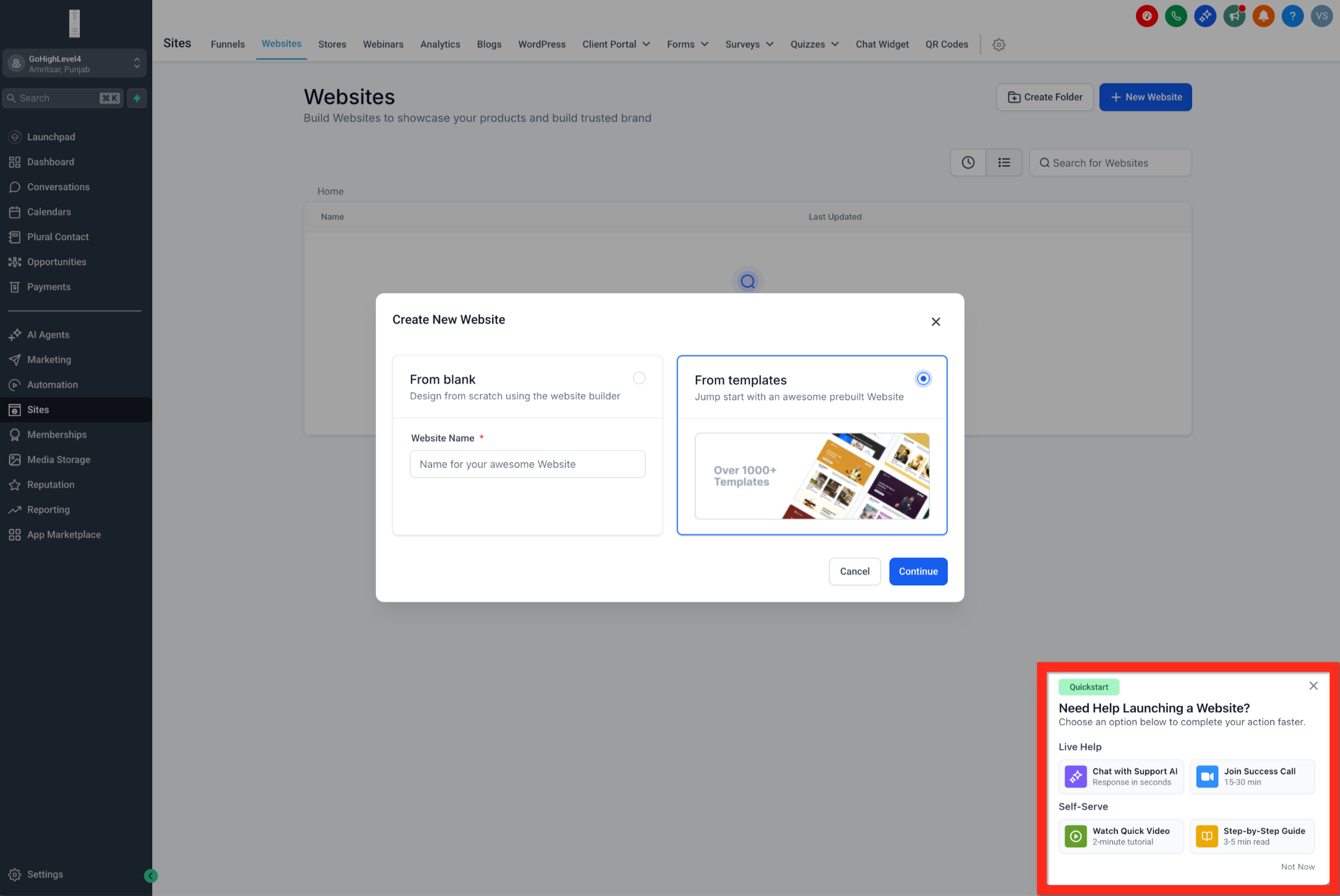 Screenshot of a contextual in-app nudge appearing in <a href=