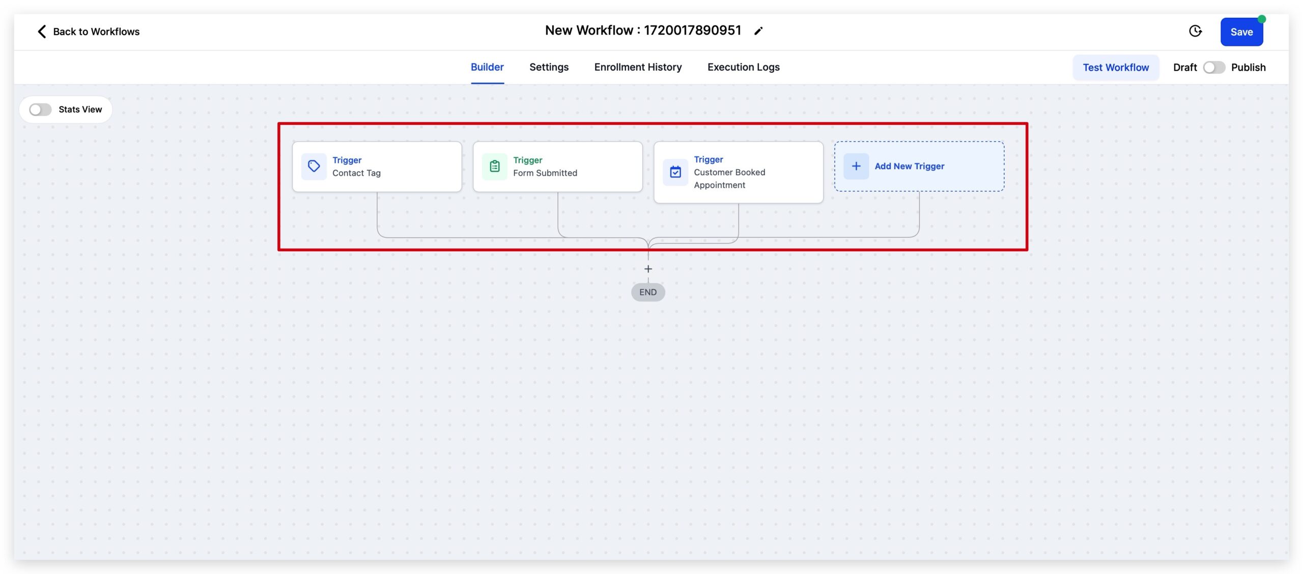 Editing Opportunity Status Configure workflow trigger in GoHighLevel Automation