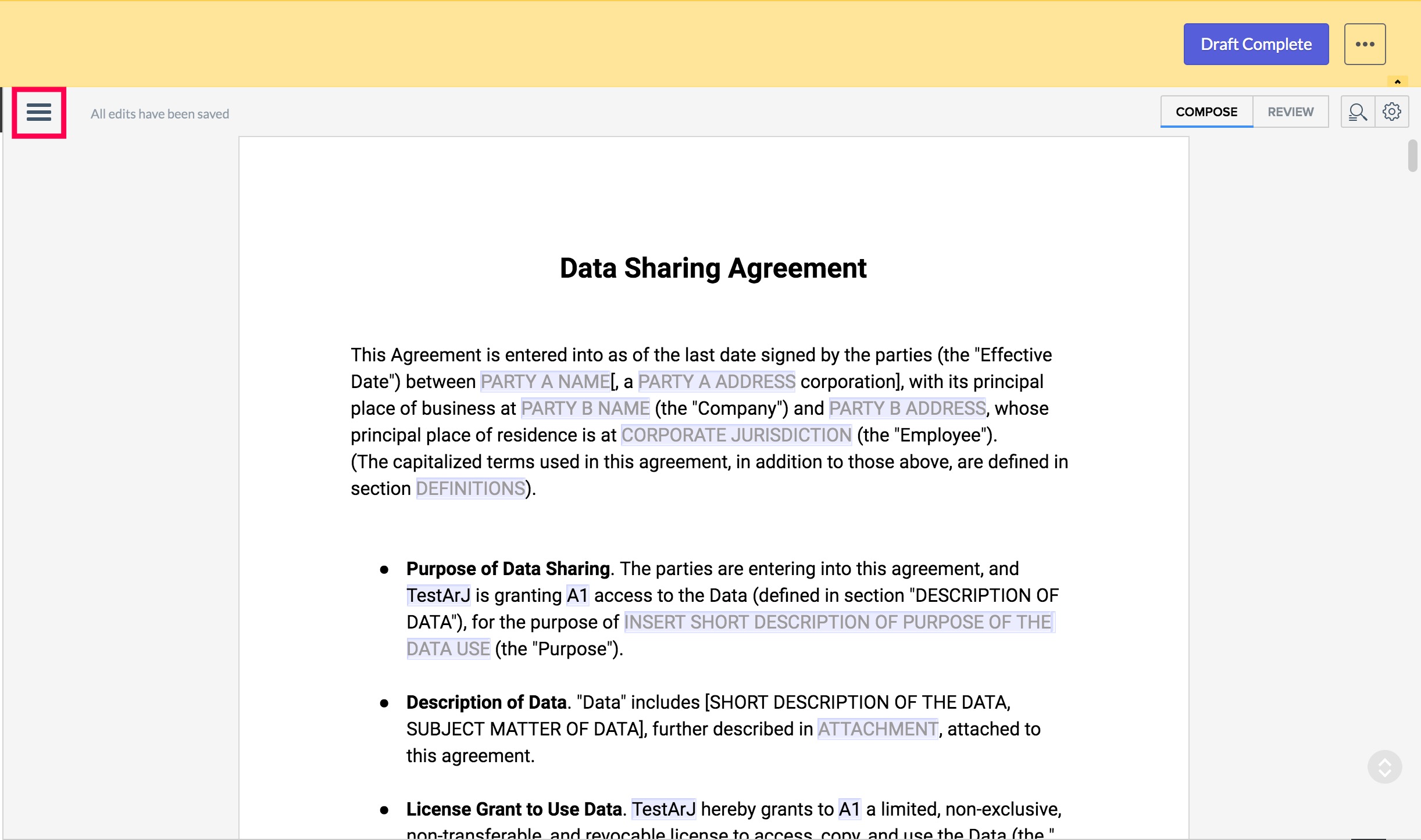 Screenshot of the HighLevel Documents & Contracts section, showing an interface to create and manage digital contracts.