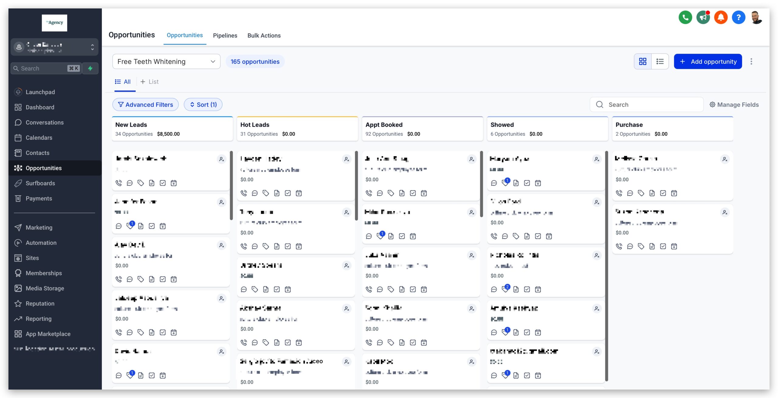 HighLevel Opportunities Dashboard HighLevel Opportunities Dashboard