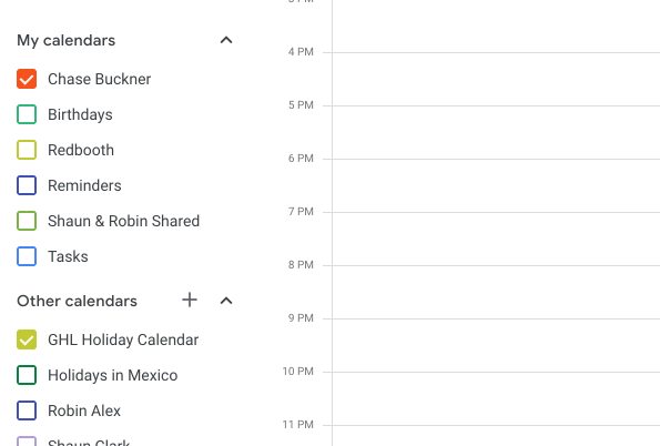 Accessing Google Calendar Settings Animated GIF demonstrating how to access Google Calendar settings and sharing options by clicking the three-dot menu icon.
