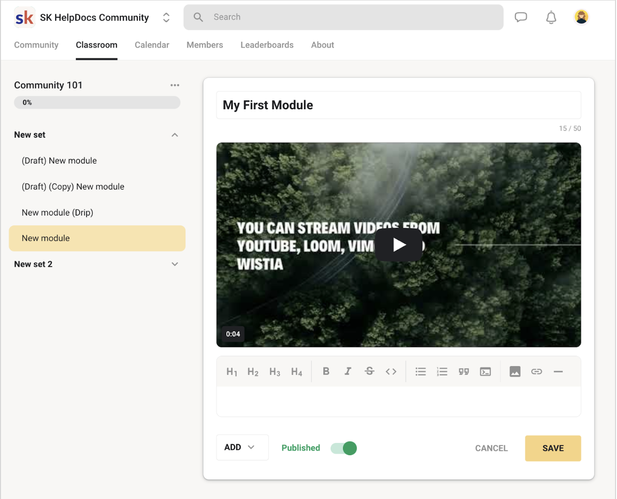 HighLevel Community & Course Builder Illustration of HighLevel's community and course creation tools, showing structure and permissions