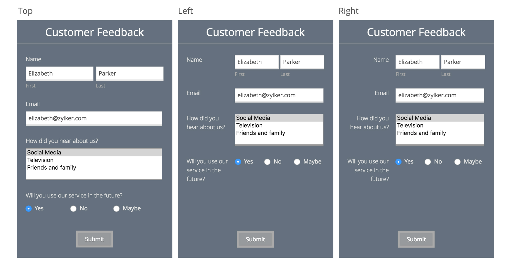 HighLevel form builder interface, showing how to customize fields and labels for a new form.