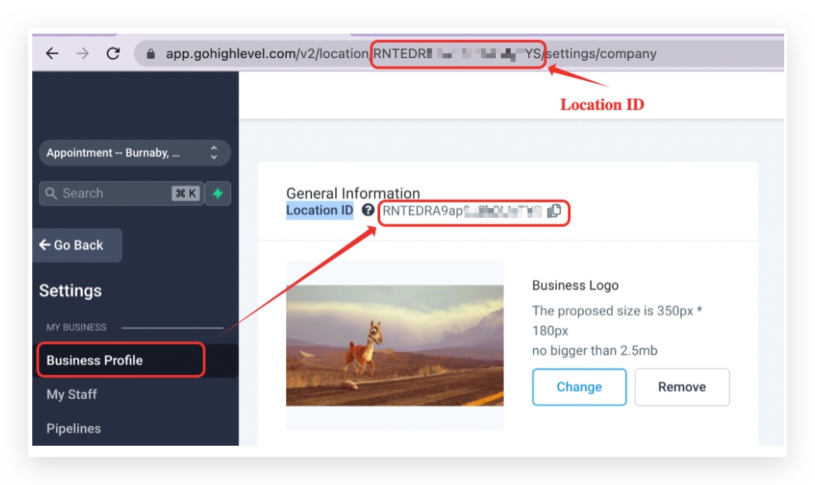 Screenshot showing GoHighLevel LC Phone geo permissions settings