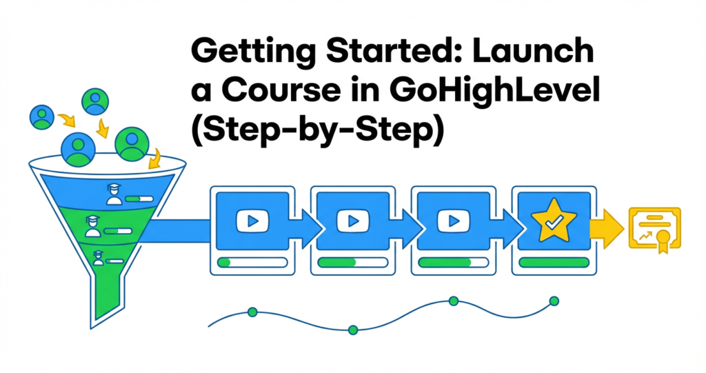 Featured image for How to Launch a Course in GoHighLevel (Step-by-Step Guide)