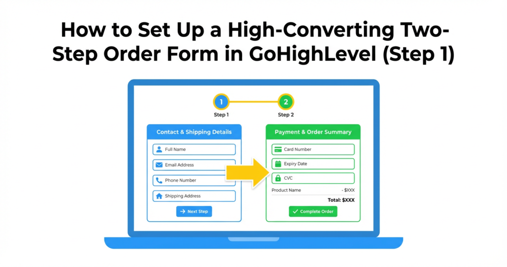 Featured image for GoHighLevel Two-Step Order Form: Step 1 Setup Guide