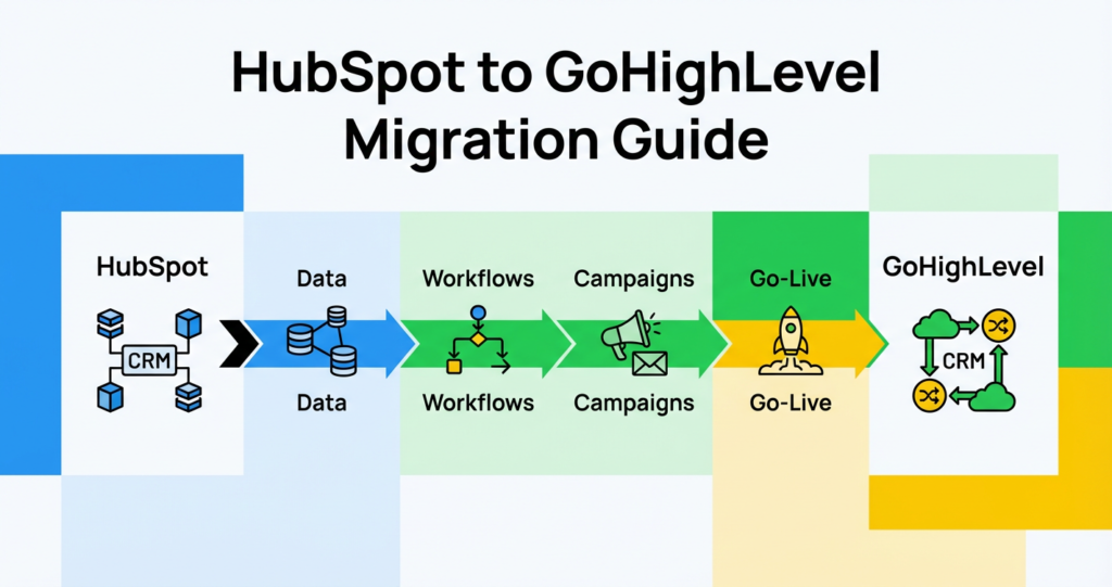 Featured image for HubSpot to GoHighLevel Migration Guide (Step-by-Step) | Move Your CRM, Workflows, and Campaigns Without Breaking Revenue