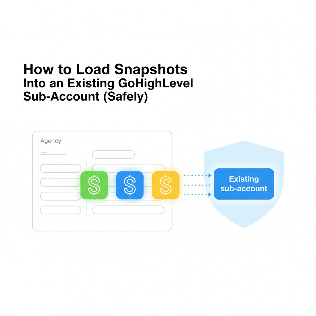 Featured image for How to Load Snapshots Into an Existing GoHighLevel Sub-Account (Safely)