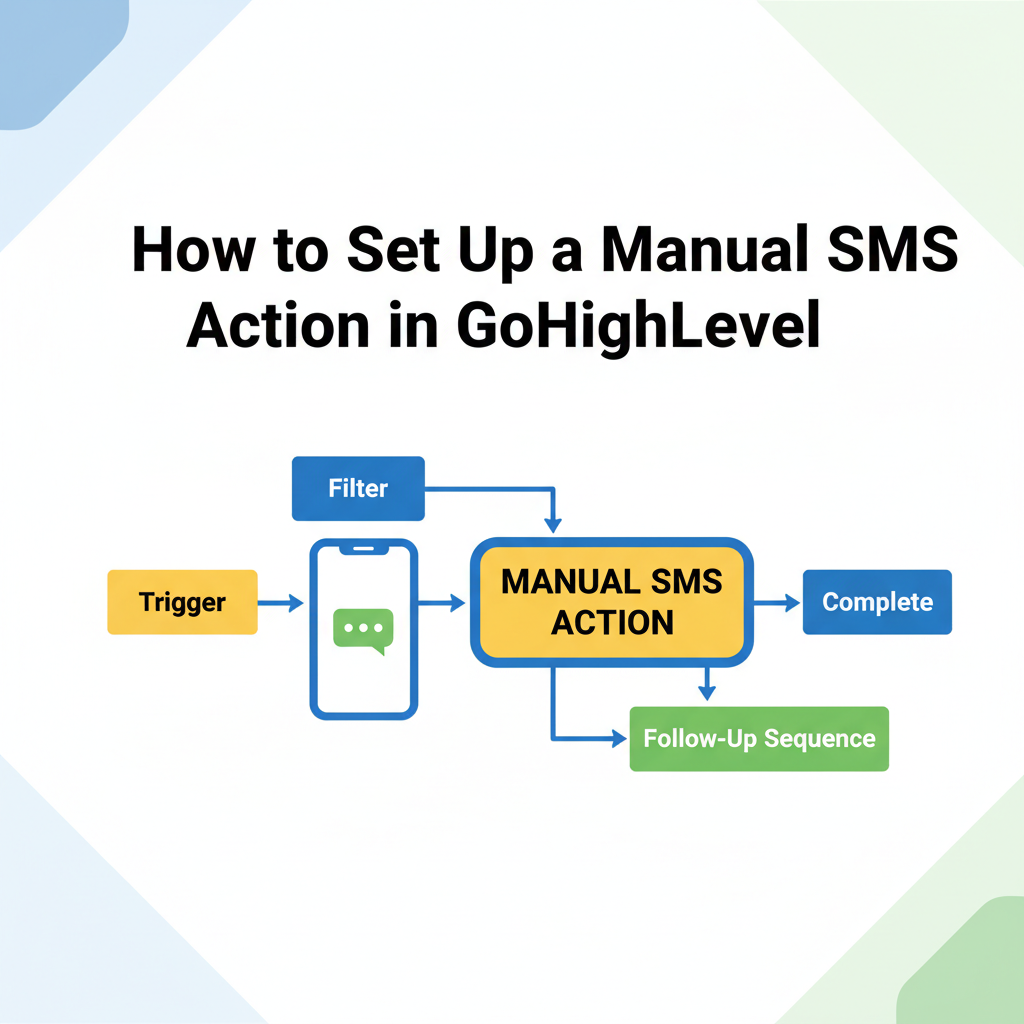 Featured image for How to Set Up a Manual SMS Action in GoHighLevel (Step-by-Step Guide)