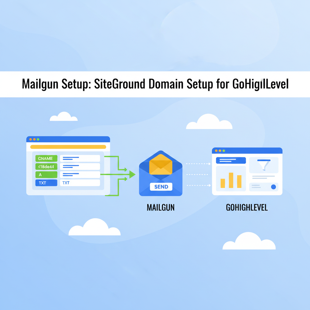 Featured image for How to Set Up Mailgun on a SiteGround Domain for GoHighLevel (Step-by-Step)
