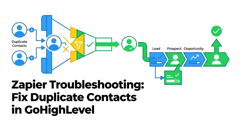 Featured image for Zapier Troubleshooting: Fix Duplicate Contacts in GoHighLevel