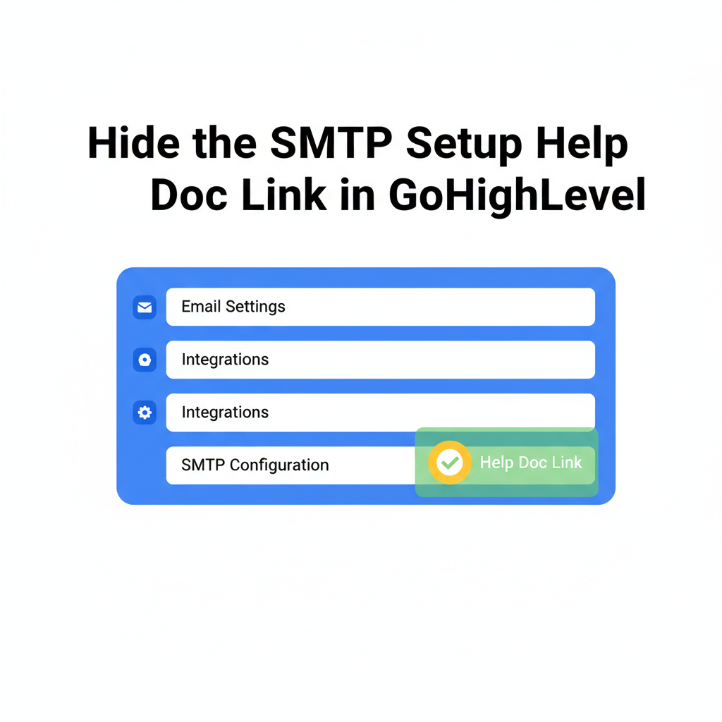 Featured image for How to Hide the SMTP Setup Help Doc Link in GoHighLevel (Step-by-Step)