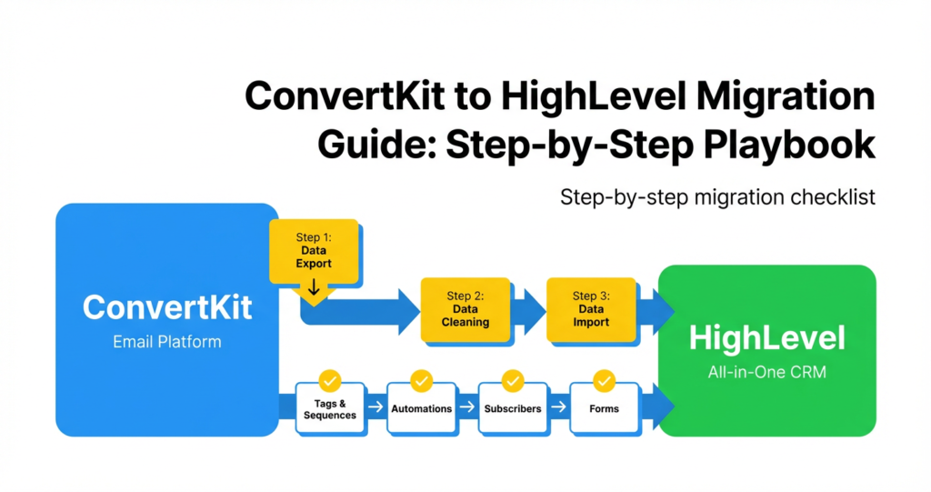 Featured image for ConvertKit to HighLevel Migration Guide (Step-by-Step Playbook)