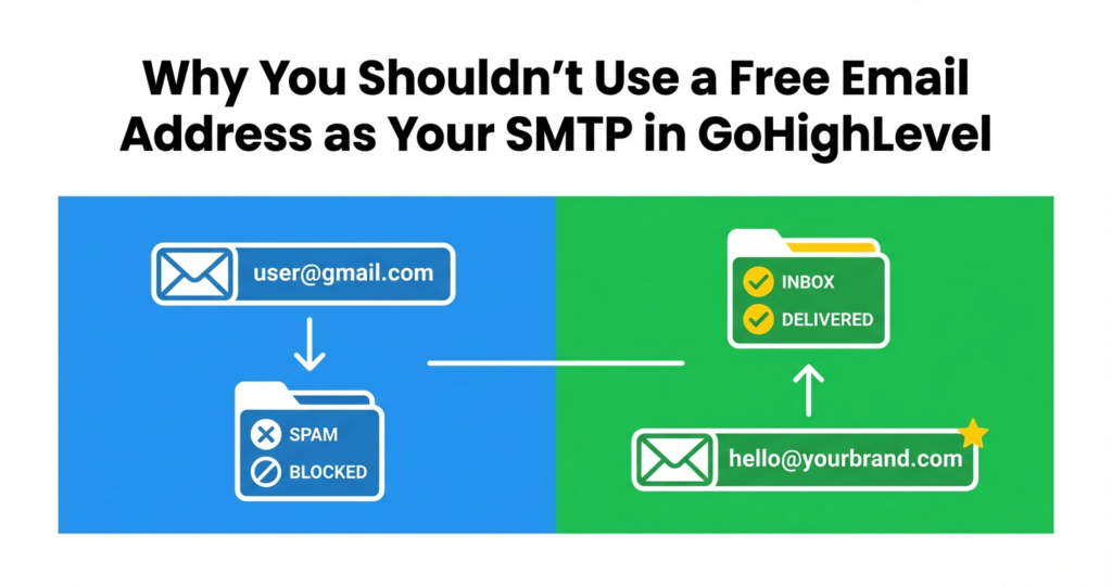 Featured image for Why You Shouldn’t Use a Free Email Address as Your SMTP in GoHighLevel