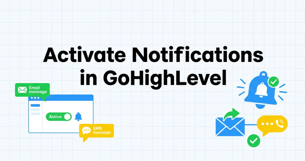 Featured image for Activate Notifications in GoHighLevel (Email, SMS & In-App Alerts Setup Guide)