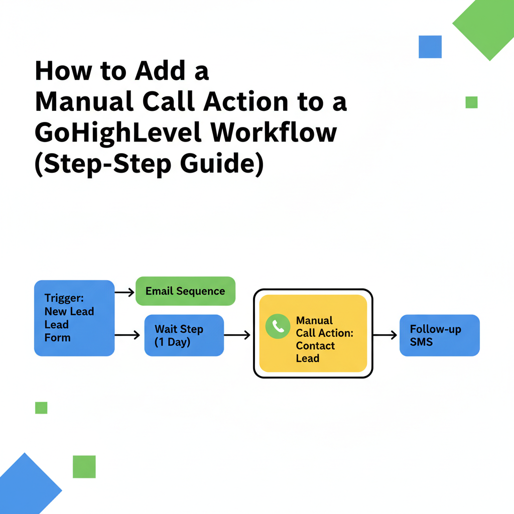 Featured image for How to Add a Manual Call Action to a GoHighLevel Workflow (Step-by-Step Guide)