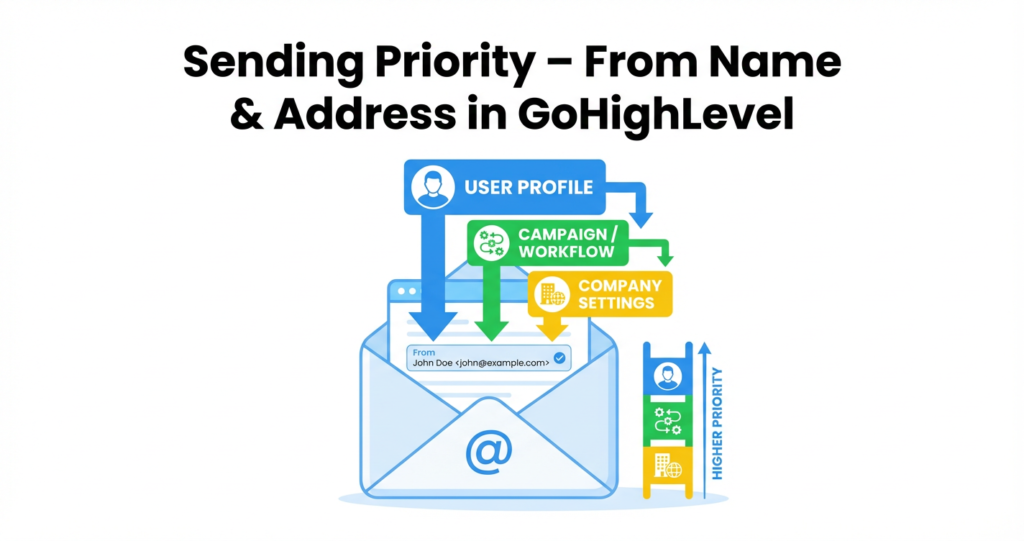 Featured image for GoHighLevel Sending Priority: From Name & Address Explained