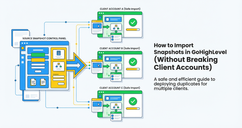 Featured image for How to Import Snapshots in GoHighLevel Safely (Step-by-Step Guide)