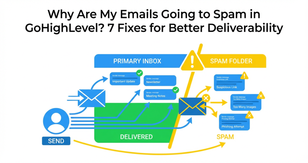 Featured image for Why Are My Emails Going to Spam in GoHighLevel? 7 Fixes for Better Deliverability