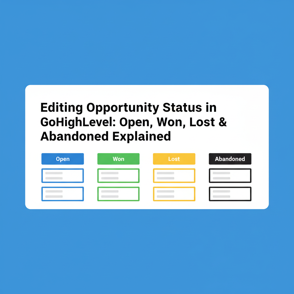Featured image for Editing Opportunity Status in GoHighLevel (Open, Won, Lost & Abandoned)