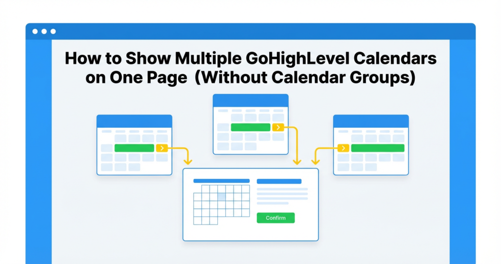 Featured image for How to Show Multiple GoHighLevel Calendars on One Page (Without Calendar Groups)