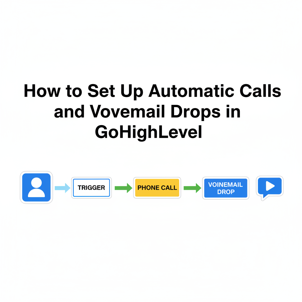 Featured image for How to Set Up Automatic Calls and Voicemail Drops in GoHighLevel (Step-by-Step Guide)