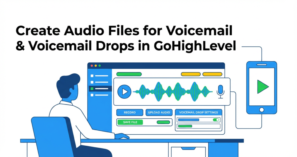 Featured image for How to Create Audio Files for Voicemail & Voicemail Drops in GoHighLevel (Step-by-Step Guide)