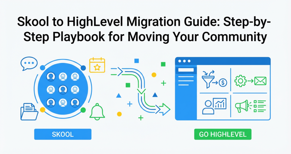 Featured image for Skool to HighLevel Migration Guide: Step-by-Step Playbook for Moving Your Community
