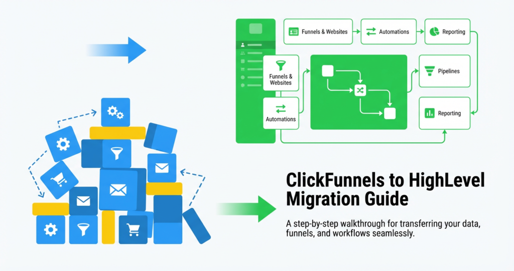 Featured image for ClickFunnels to HighLevel Migration Guide: Move Funnels, Courses & Email