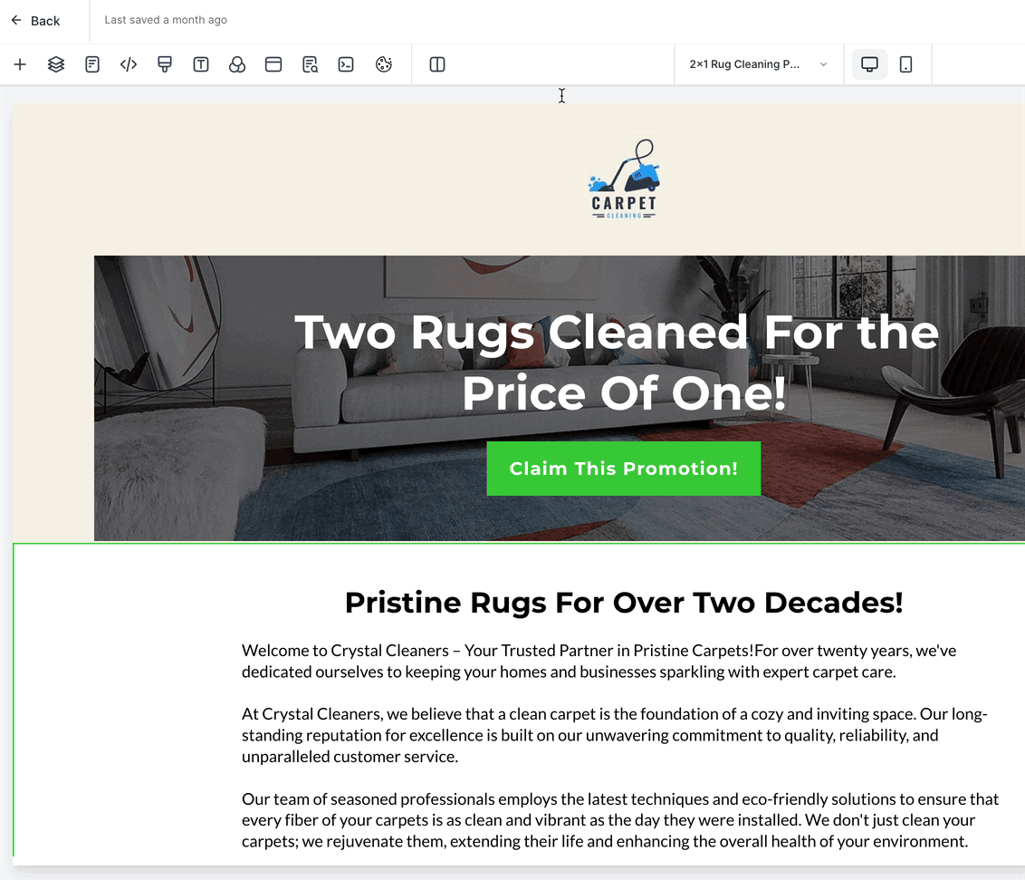 GIF demonstrating how to add custom meta tags in GoHighLevel SEO settings