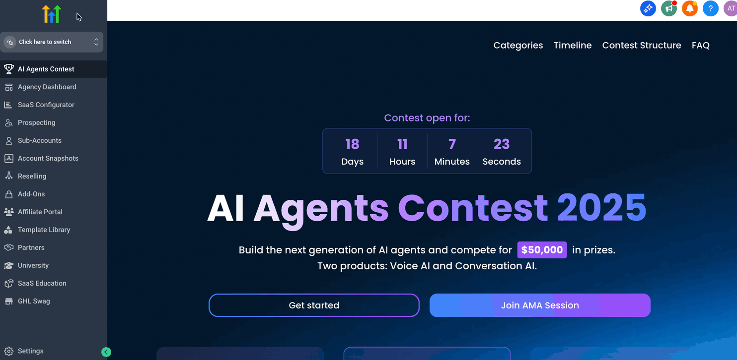 Mailgun Agency Level Setup GIF showing navigation to Email Services, selecting Mailgun, pasting the API key, choosing a domain, and saving.