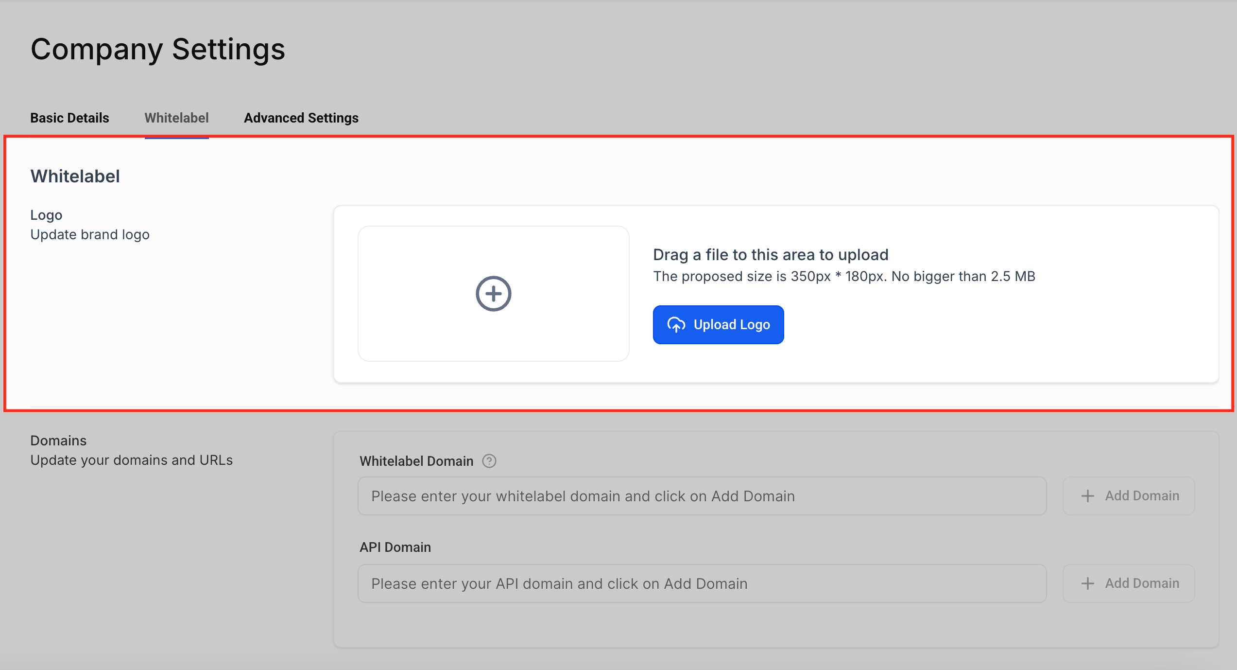 GoHighLevel Whitelabel Logo Branding Screenshot showing the Logo & Branding upload section in GoHighLevel Whitelabel settings, with areas for uploading agency logos and displaying where they appear.