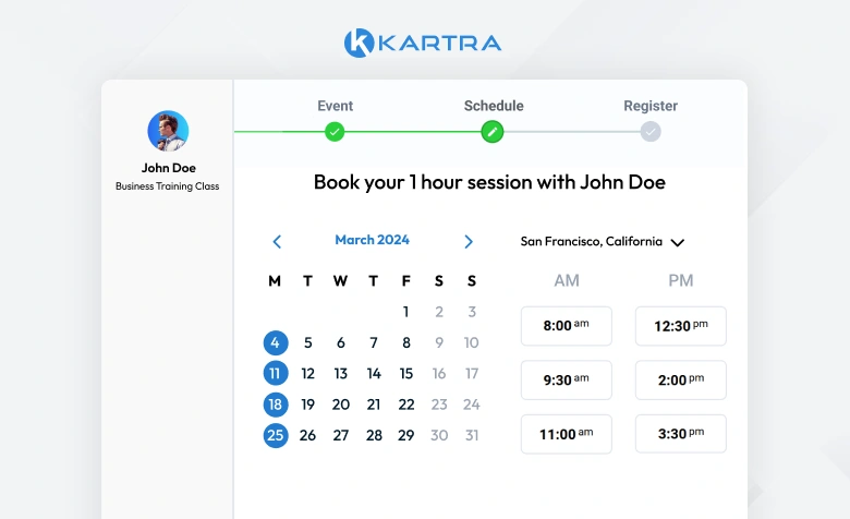 HighLevel Calendar Configuration Screenshot of HighLevel's 'Calendars' settings, showing options to create different calendar types like 'Simple Calendar', 'Round Robin', and 'Class Booking', with configuration settings for each.