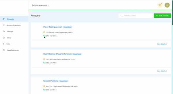 Reconnect Facebook in GoHighLevel An animated GIF demonstrating the steps to reconnect a Facebook page in GoHighLevel, showing the user clicking 'Connect' under Facebook, selecting 'Continue as User Name', choosing a Facebook page, and confirming the connection.