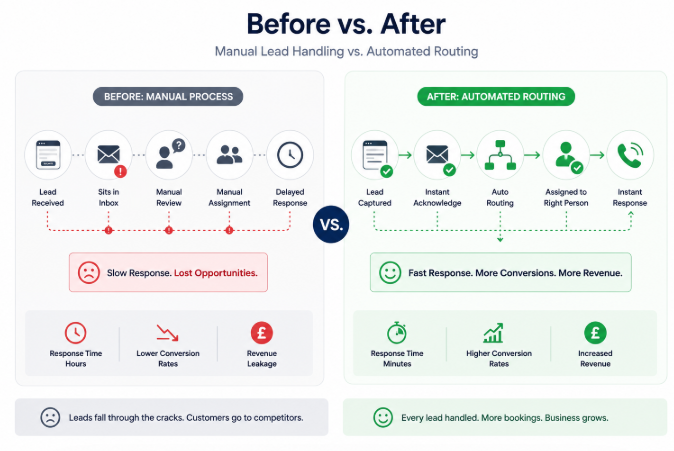 Speed to lead for service businesses before after